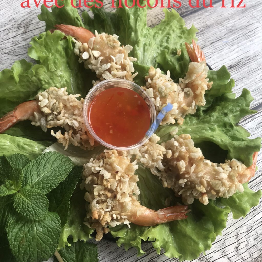 Crevette tempura flaçon du riz